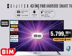 DİJİTSU 43 İNÇ FHD ANDROİD TV AKILLI TELEVİZYON